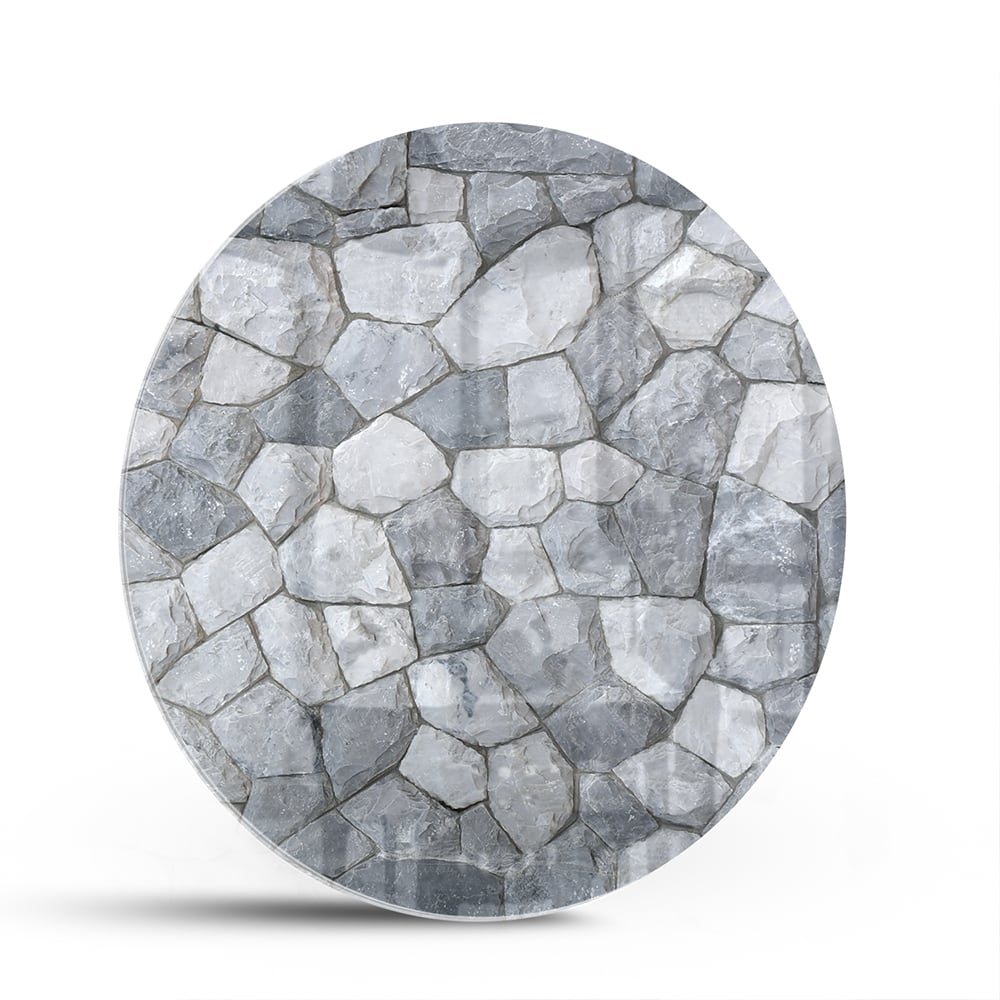 Elegantes Glasbild mit grauen Steinen – Glasbild aus Sicherheitsglas, Größe 140x70