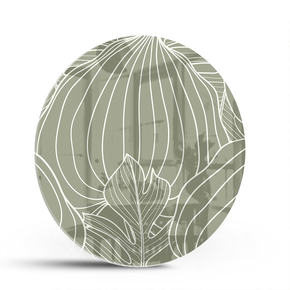 Glasbild mit sanften Linien und Erdtönen – Glasbild aus Sicherheitsglas, Größe 140x70