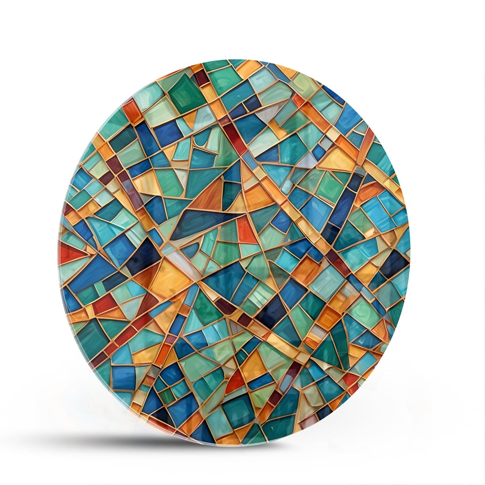 Farbenfrohes abstraktes Glasbild für Ihr Interieur – Glasbild aus Sicherheitsglas, Größe 140x70