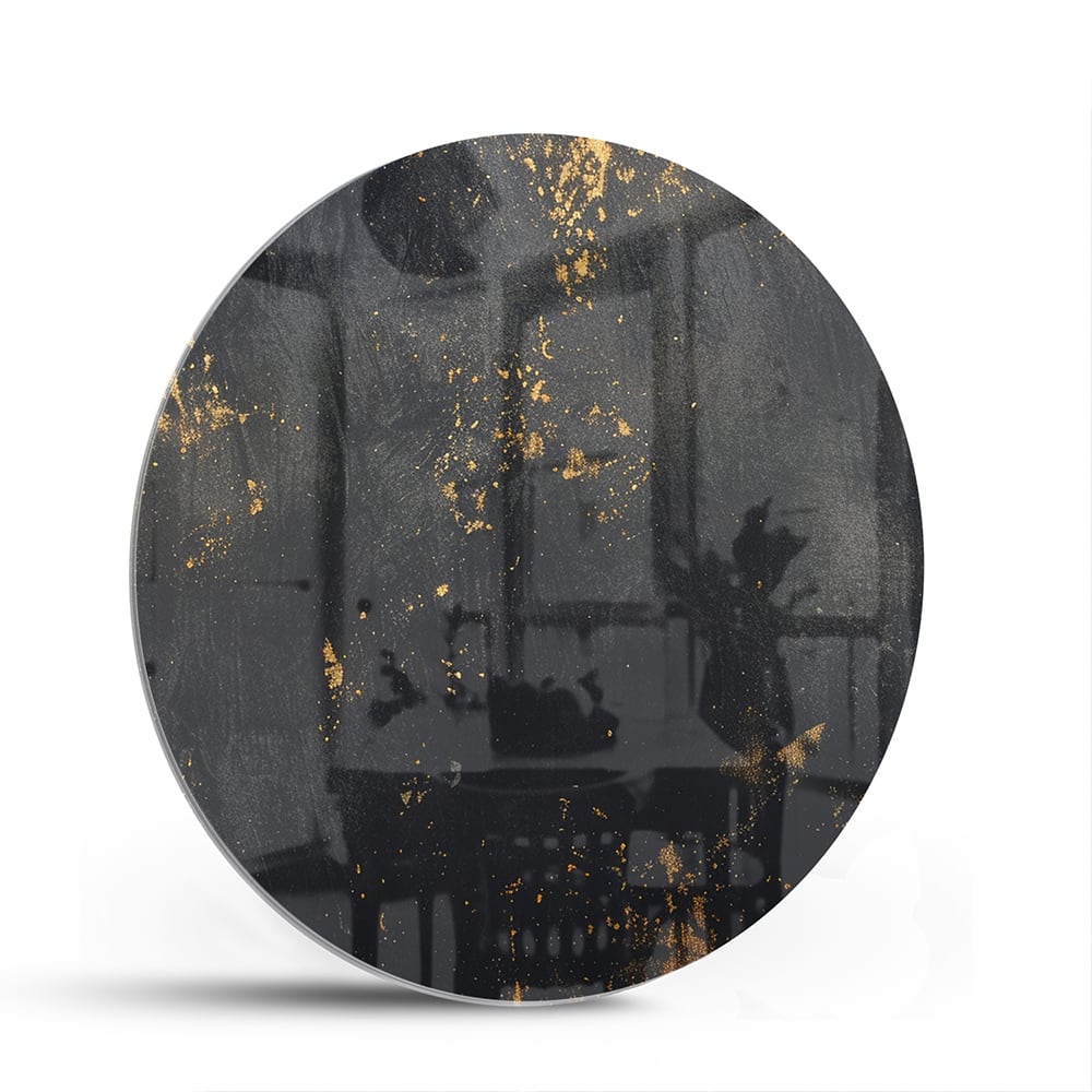 Stilvolles Glasbild mit goldenen Akzenten – Glasbild aus Sicherheitsglas, Größe 140x70