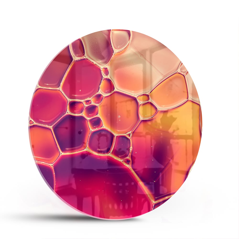Abstraktes Glasbild in warmen Farben – Glasbild aus Sicherheitsglas, Größe 140x70