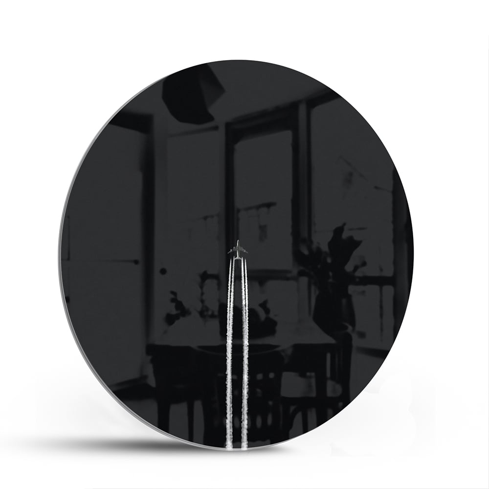 Stilvolles schwarzes Glasbild für moderne Innenräume – Glasbild aus Sicherheitsglas, Größe 140x70