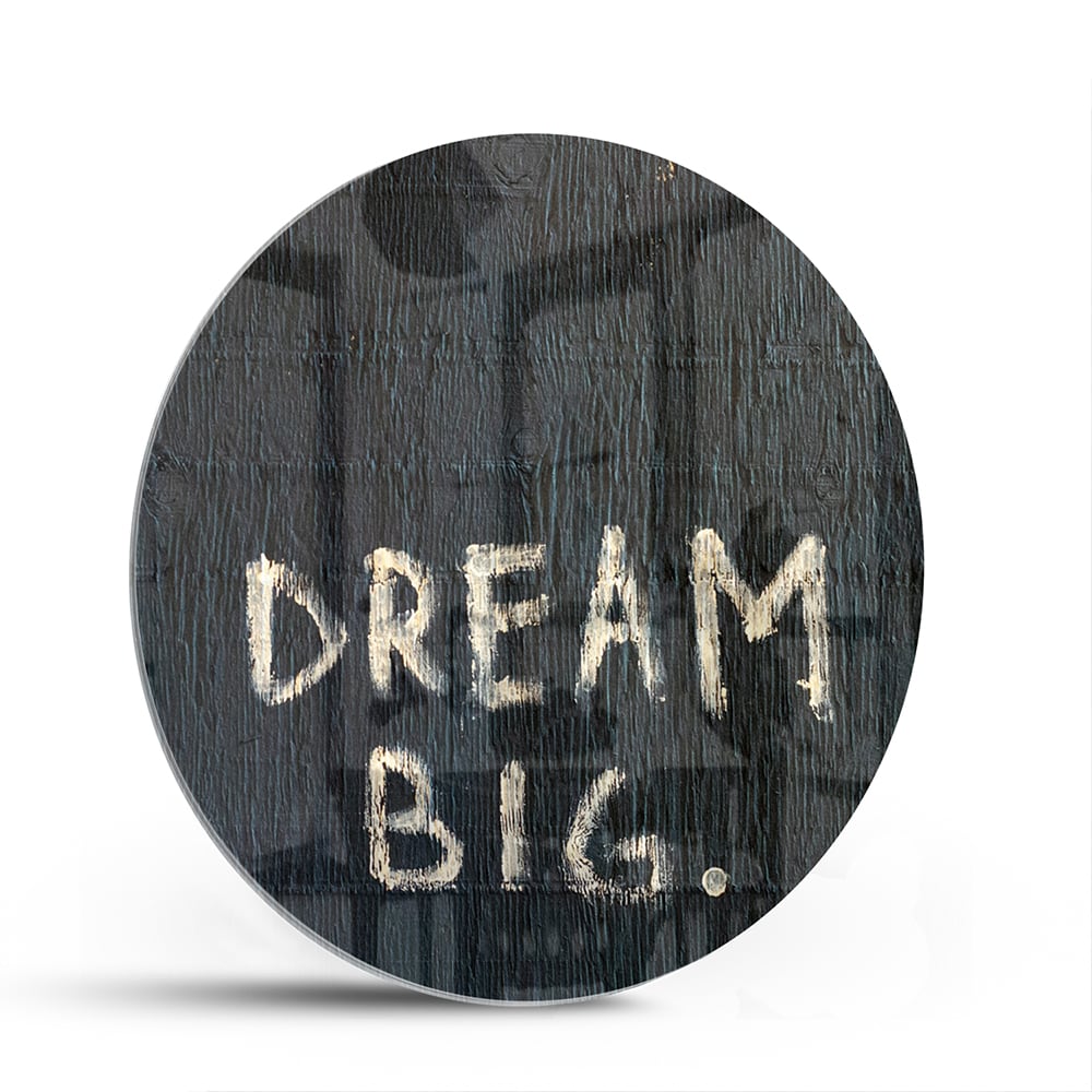 Glasbild 'Dream Big' für ein modernes Interieur – Glasbild aus Sicherheitsglas, Größe 140x70