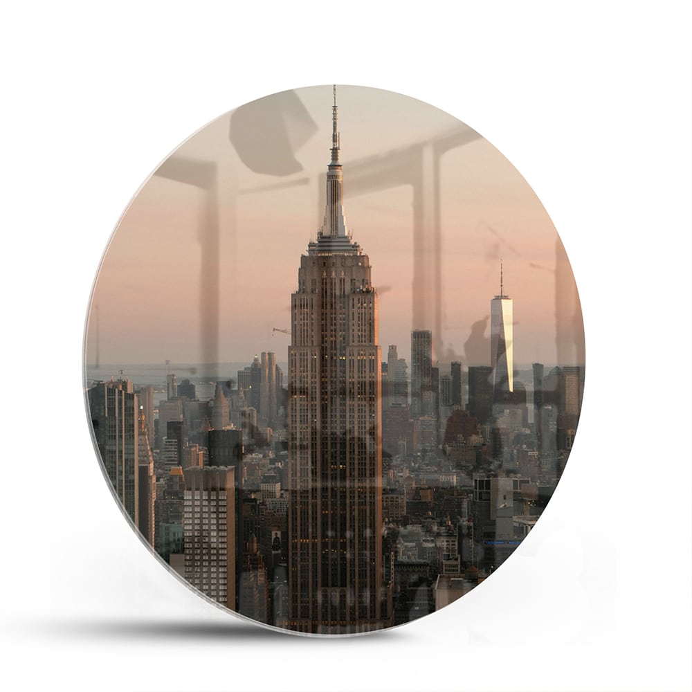 Glasbild mit dem Empire State Building – Glasbild aus Sicherheitsglas, Größe 140x70