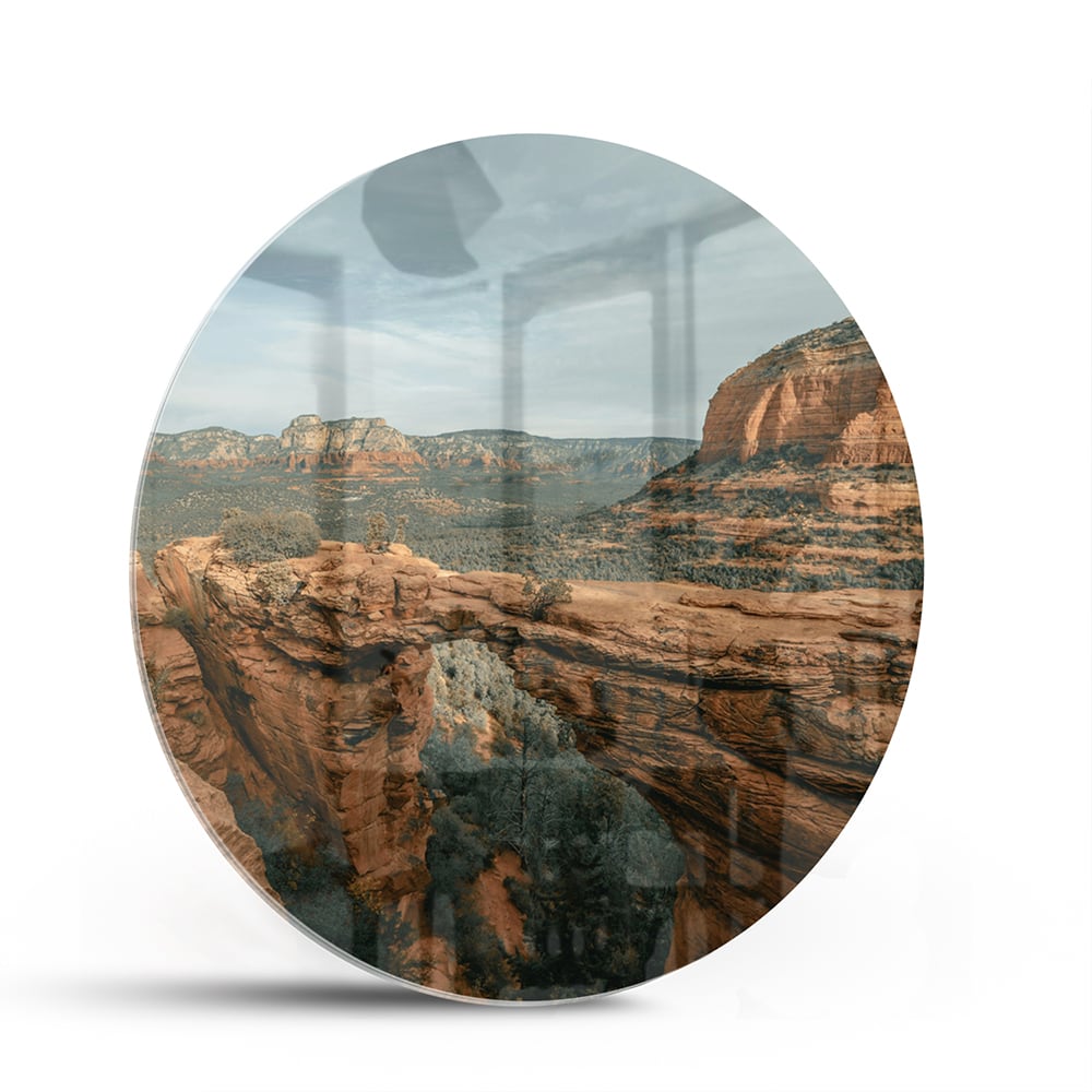 Atemberaubendes Glasbild mit Bergen – Glasbild aus Sicherheitsglas, Größe 140x70