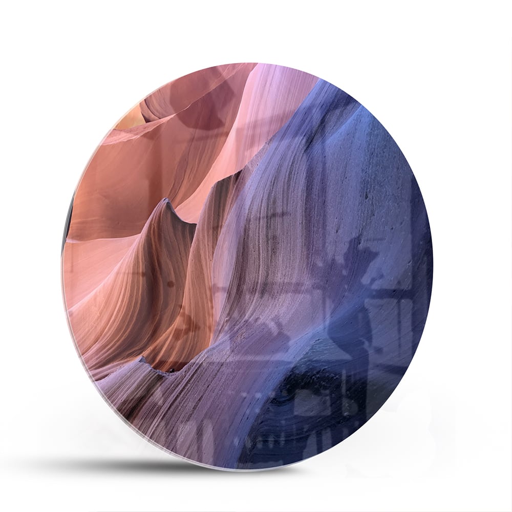 Abstraktes Glasbild mit warmen Farbtönen – Glasbild aus Sicherheitsglas, Größe 140x70