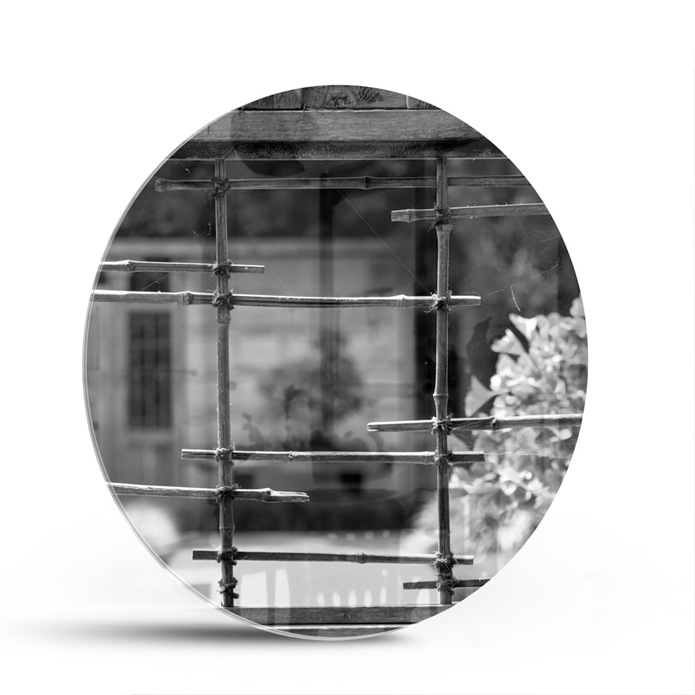 Modernes Glasbild mit Fensterblick – Glasbild aus Sicherheitsglas, Größe 140x70