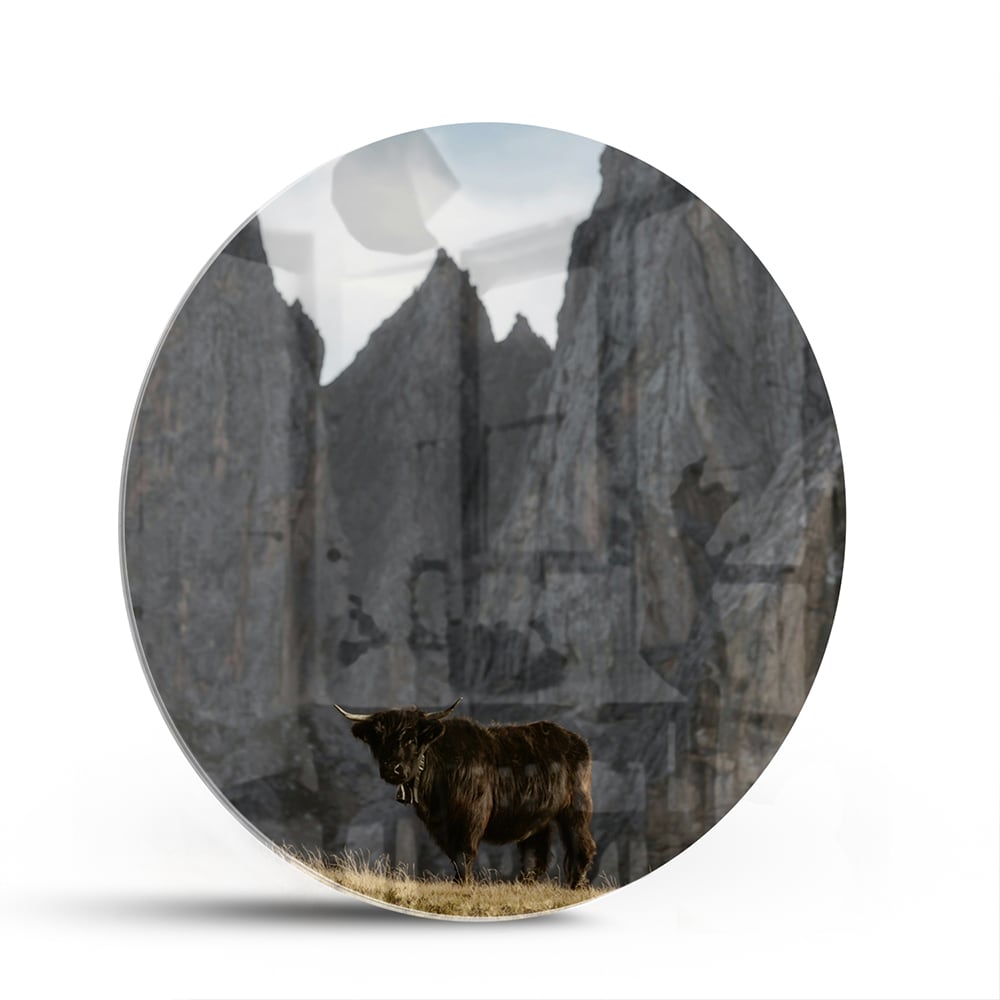 Glasbild mit majestätischen Bergen – Glasbild aus Sicherheitsglas, Größe 140x70