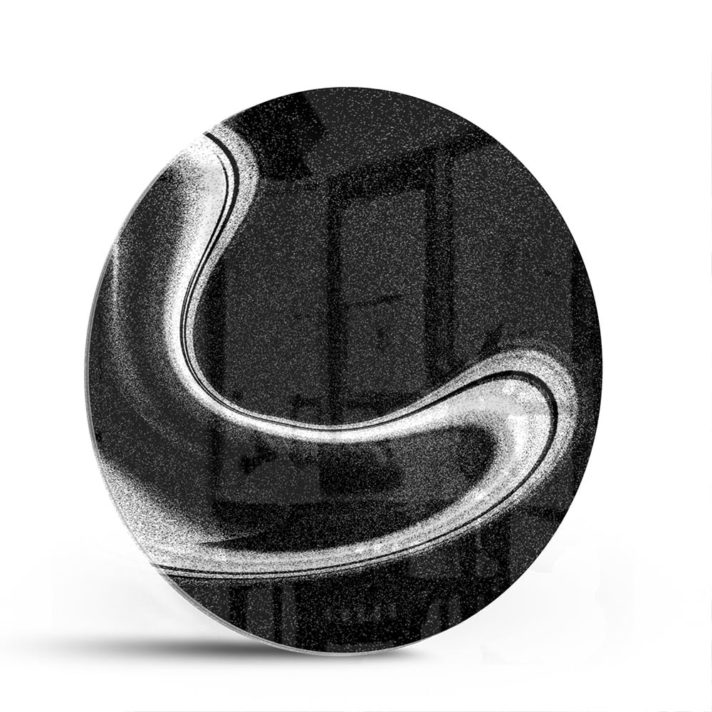 Schwarz-Weiß-Glasbild mit wellenförmigen Linien – Glasbild aus Sicherheitsglas, Größe 140x70
