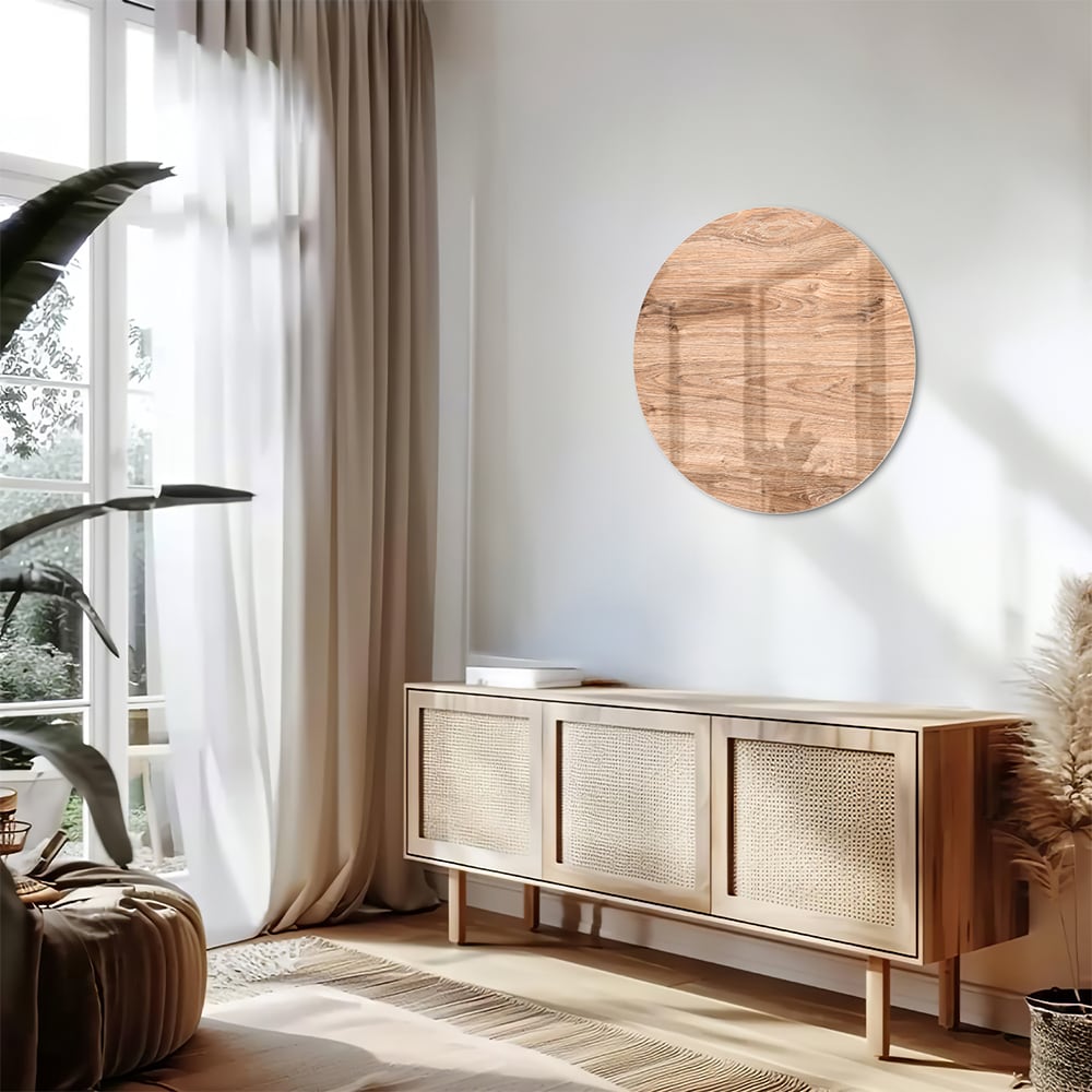 Rustikales Glasbild mit Holzoptik