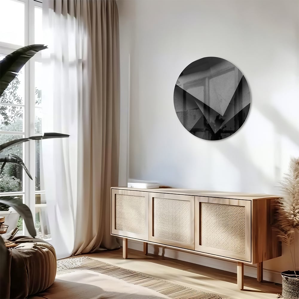 Modernes Glasbild mit geometrischem Motiv