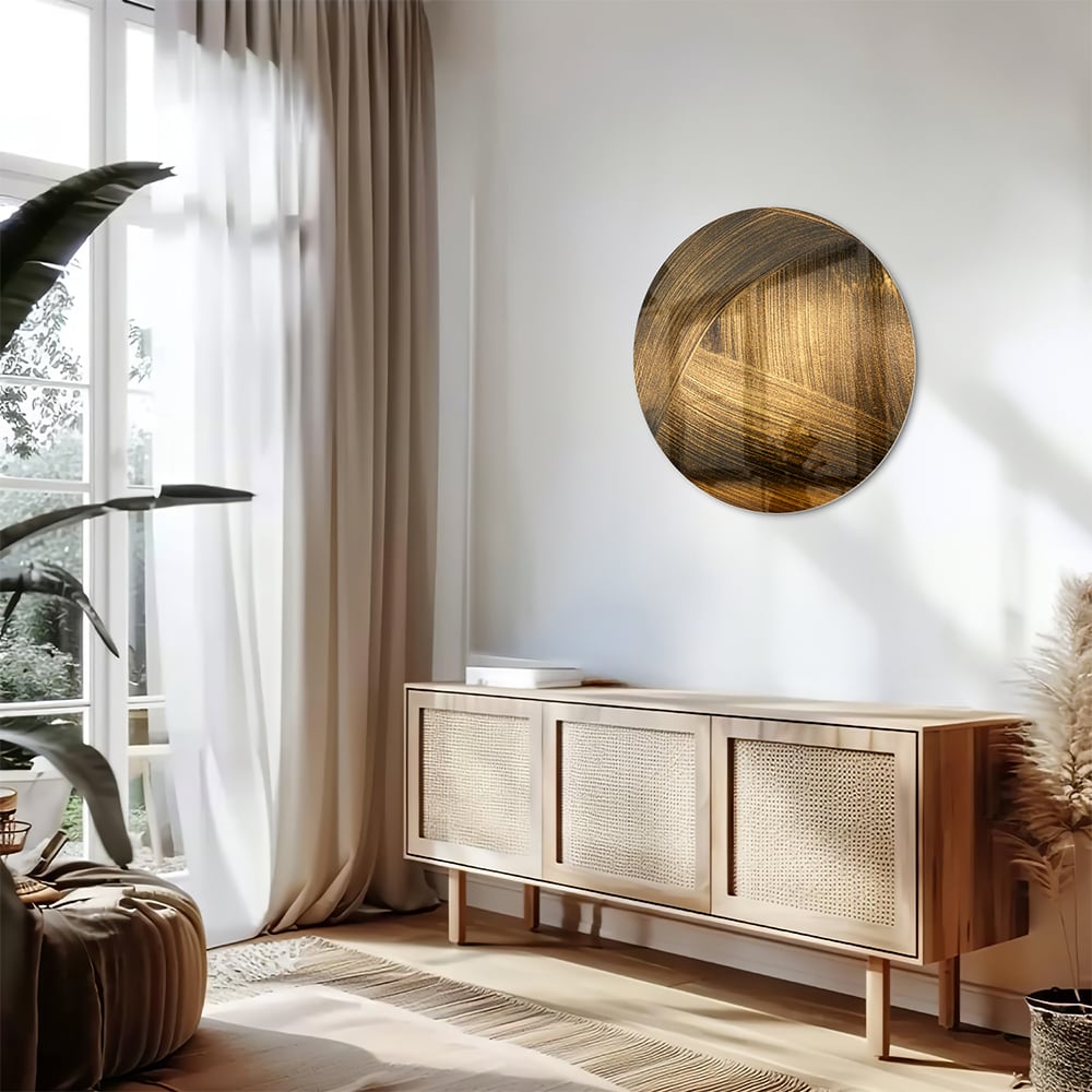 Elegantes Glasbild mit goldenem Muster
