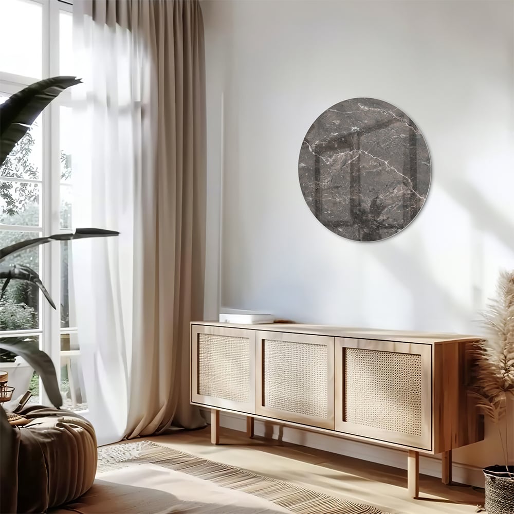 Elegantes Glasbild mit Marmordesign