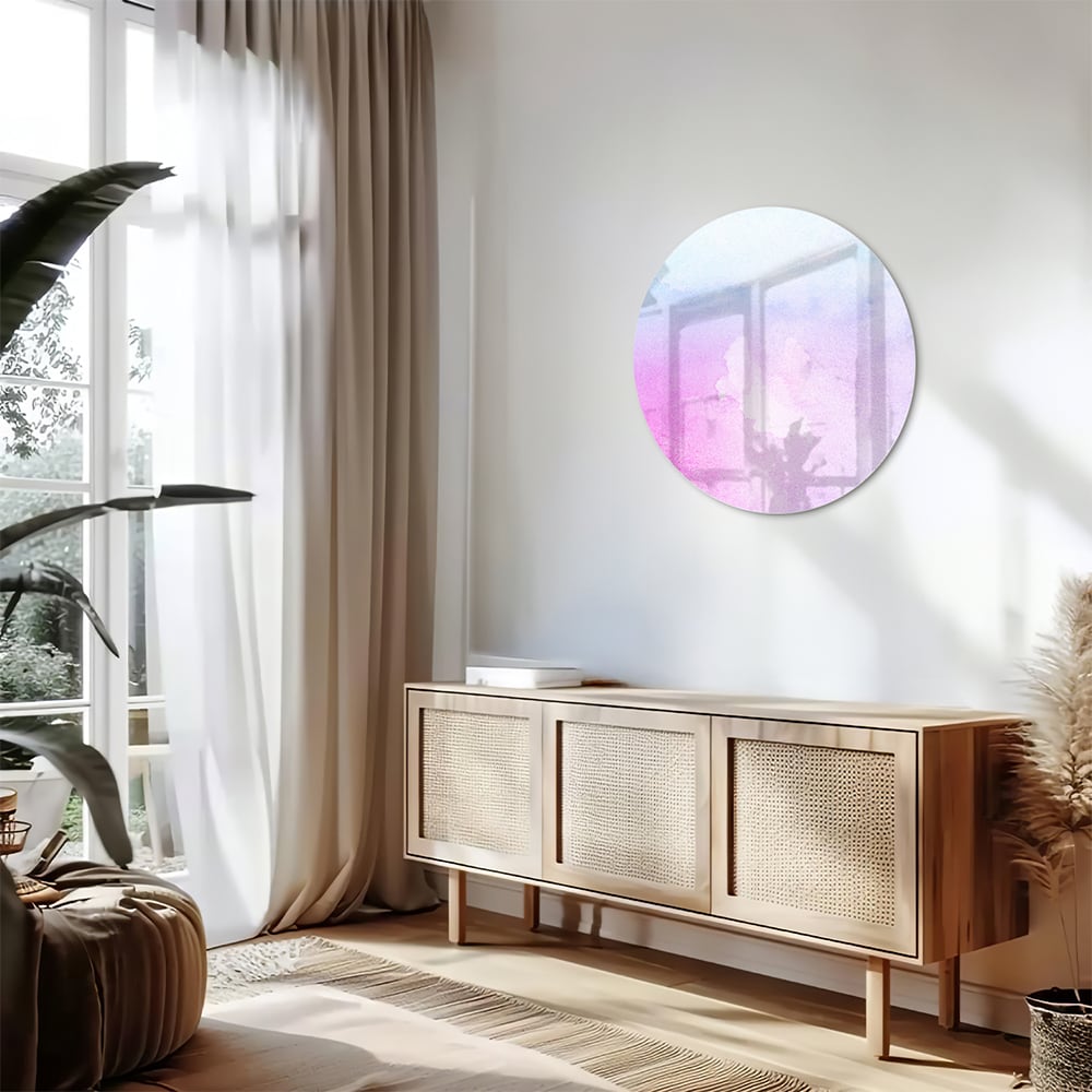 Raffiniertes Glasbild mit violetten Farbtönen