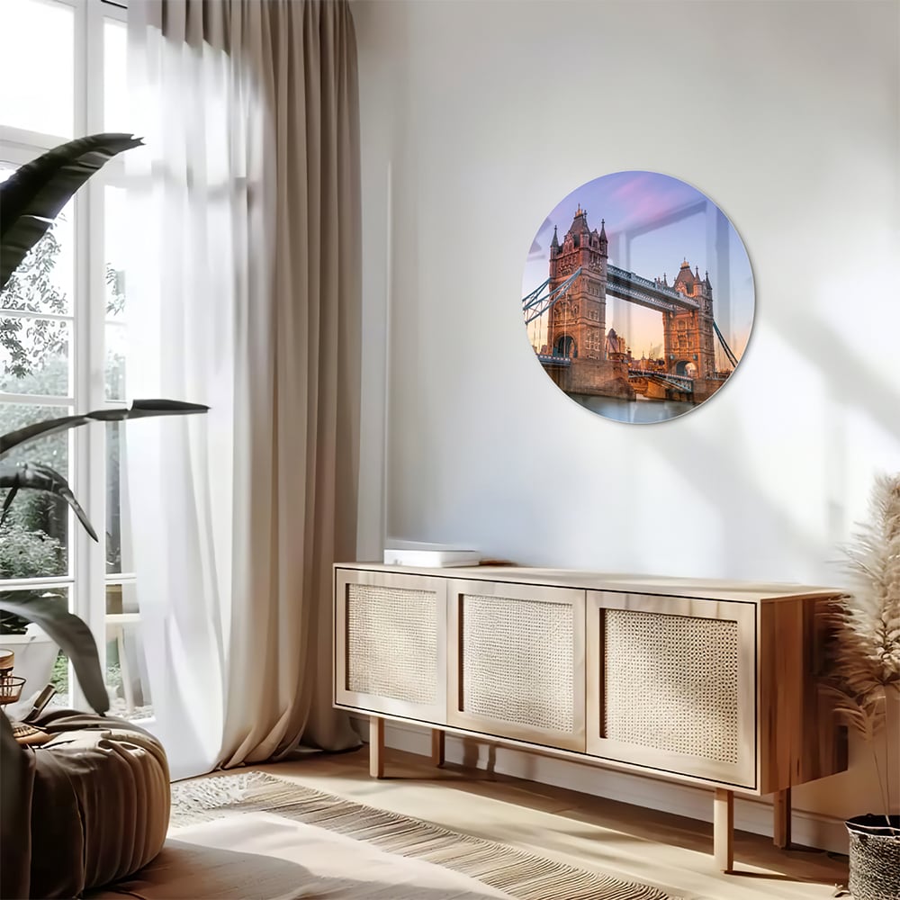 Glasbild mit der Tower Bridge in London
