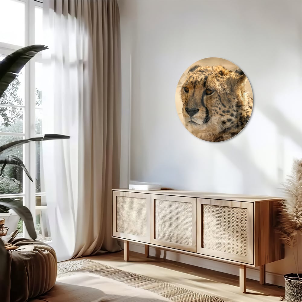 Elegantes Glasbild mit einem Leoparden