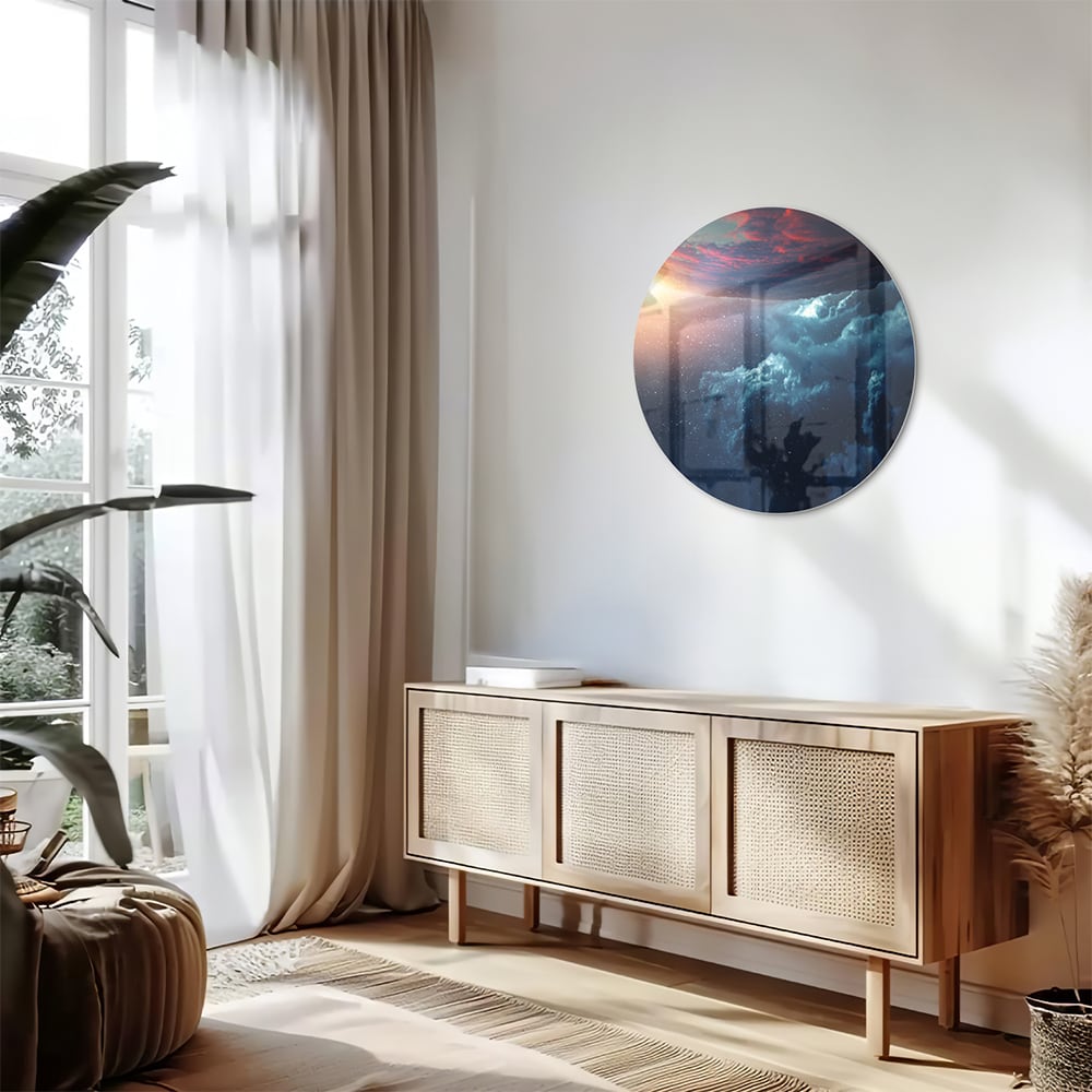 Glasbild mit kosmischem Ausblick