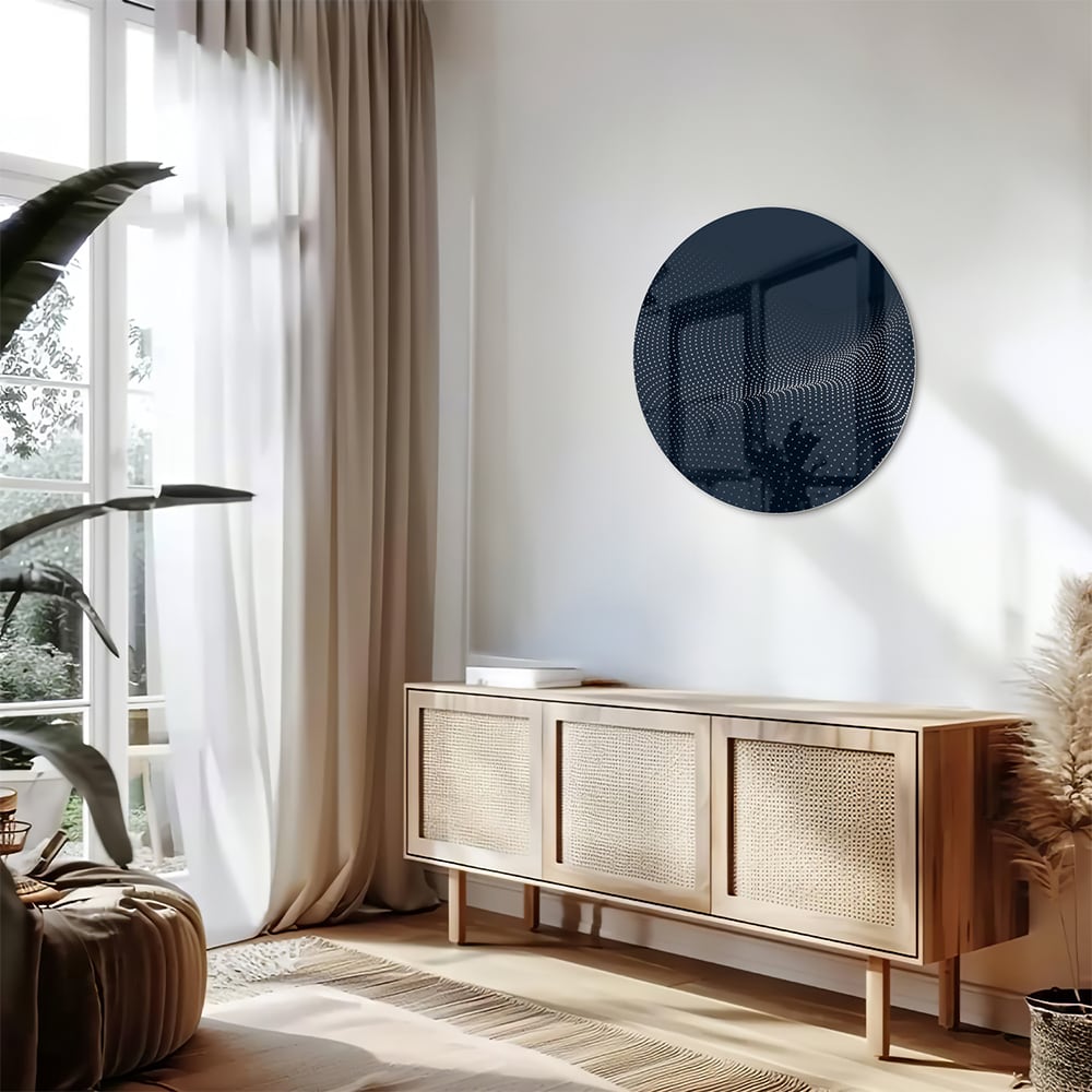 Modernes Glasbild in Tiefblau