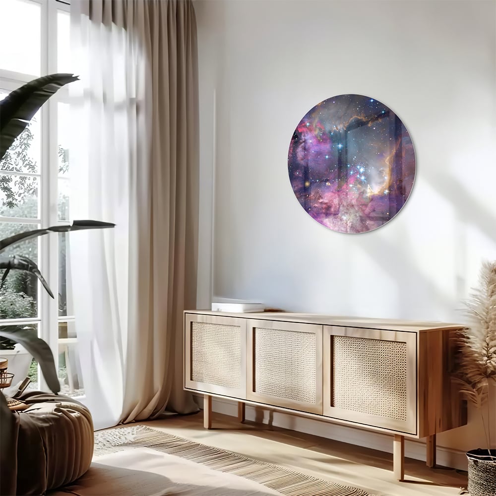 Zauberhaftes Glasbild mit dem Universum