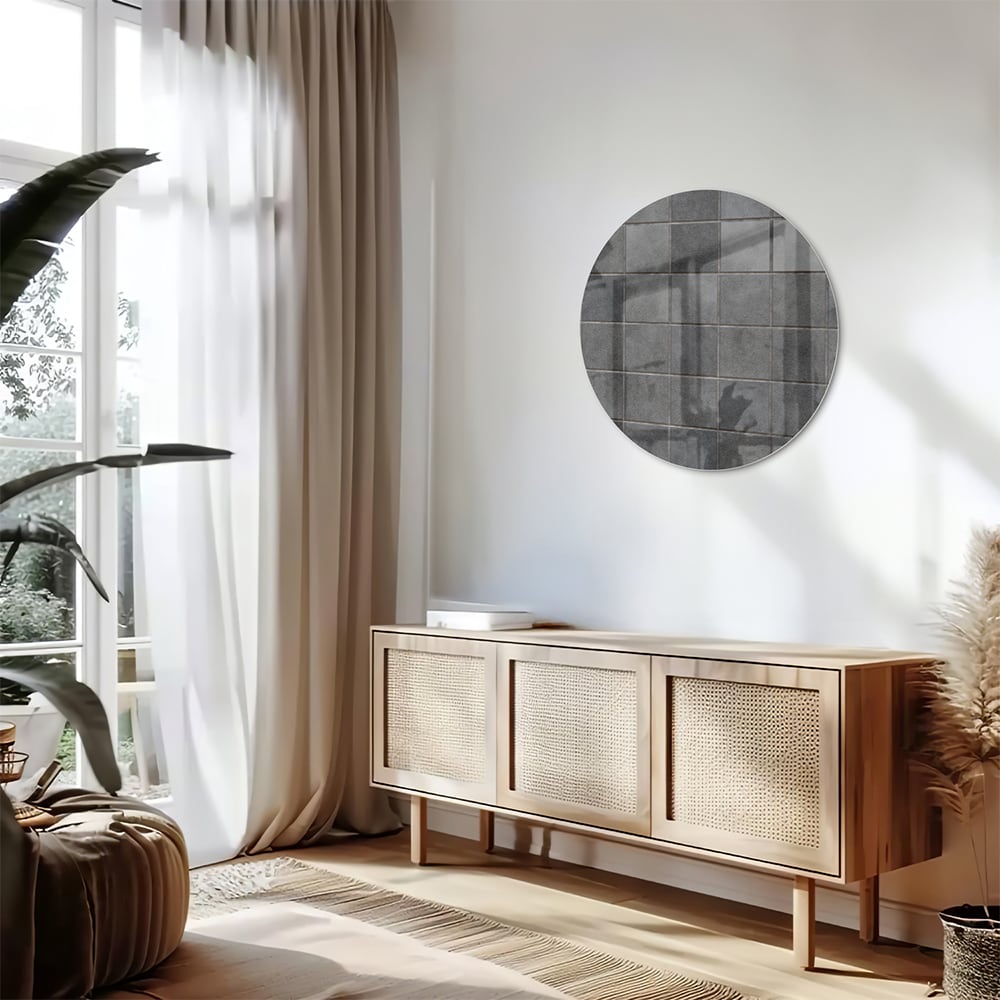 Modernes Glasbild mit Grautönen