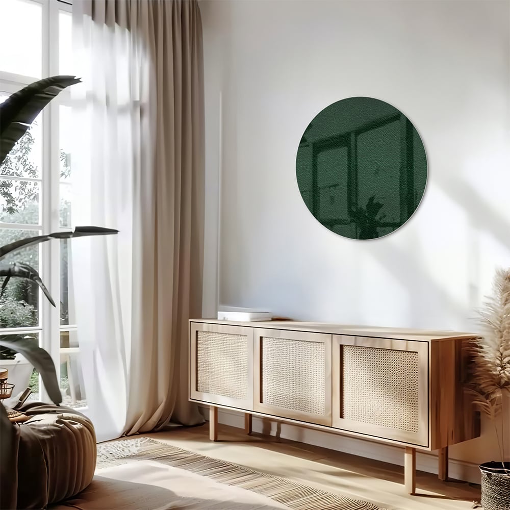 Minimalistisches grünes Glasbild für moderne Einrichtungen