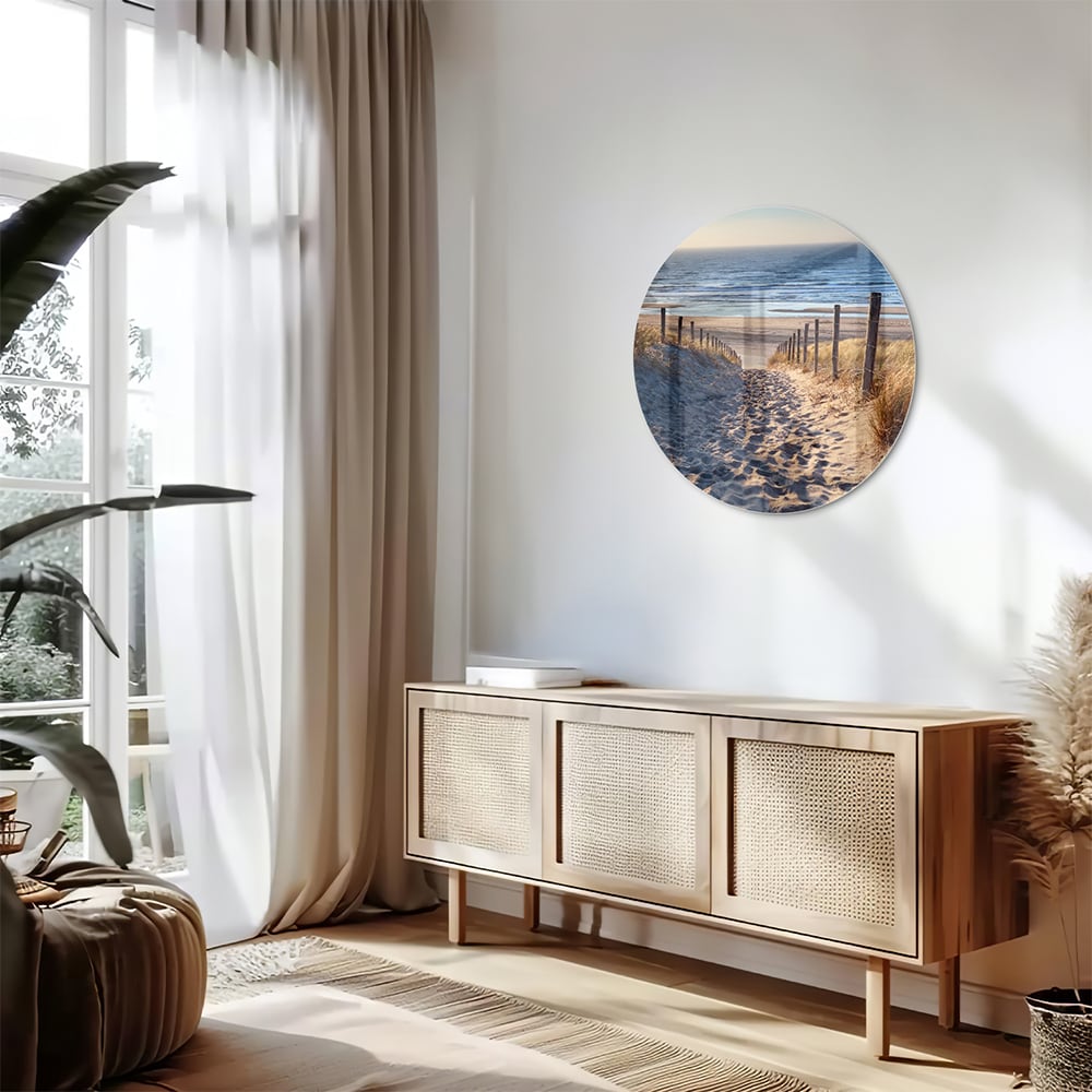 Glasbild – Sandweg zum Strand