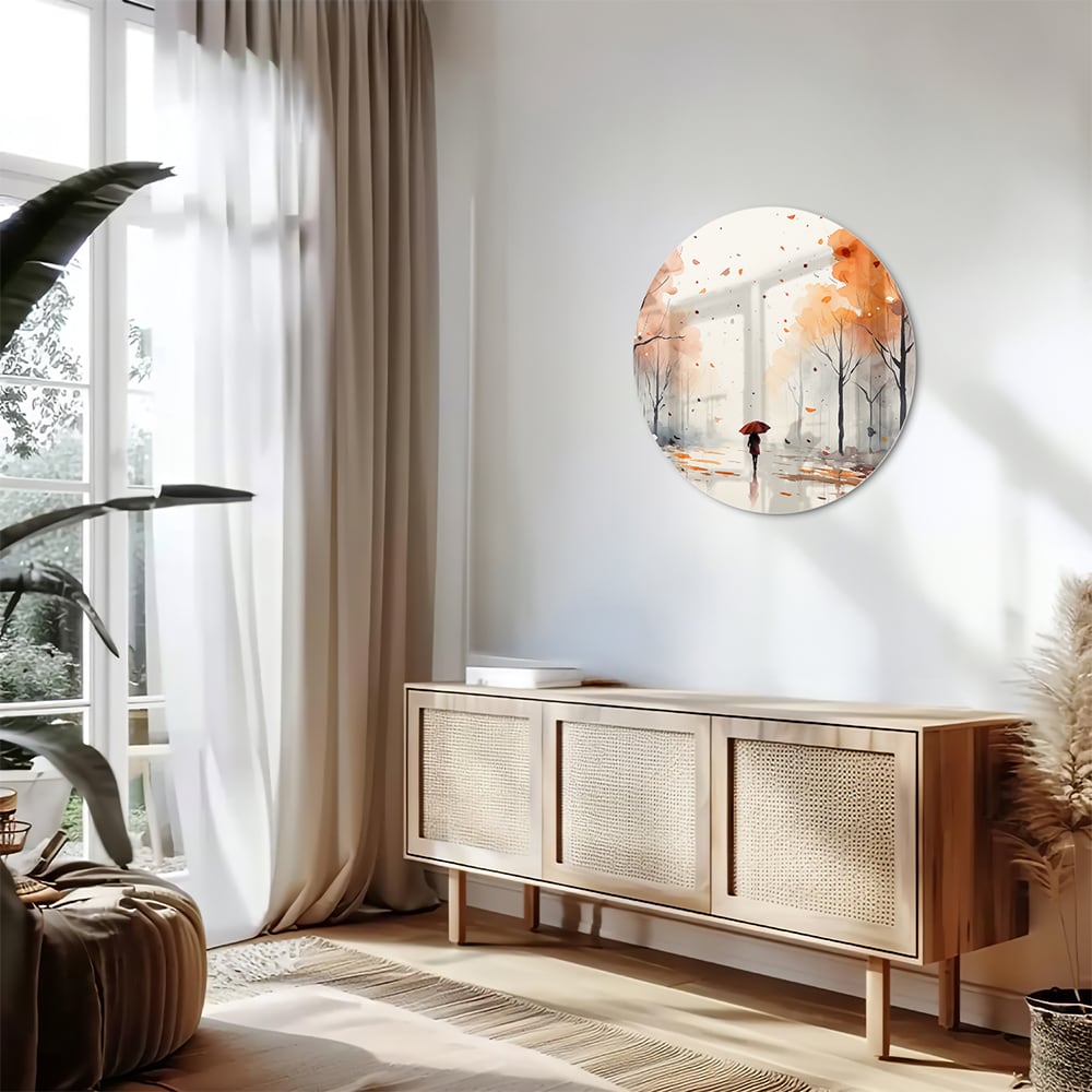Zauberhaftes Glasbild mit Herbstlandschaft