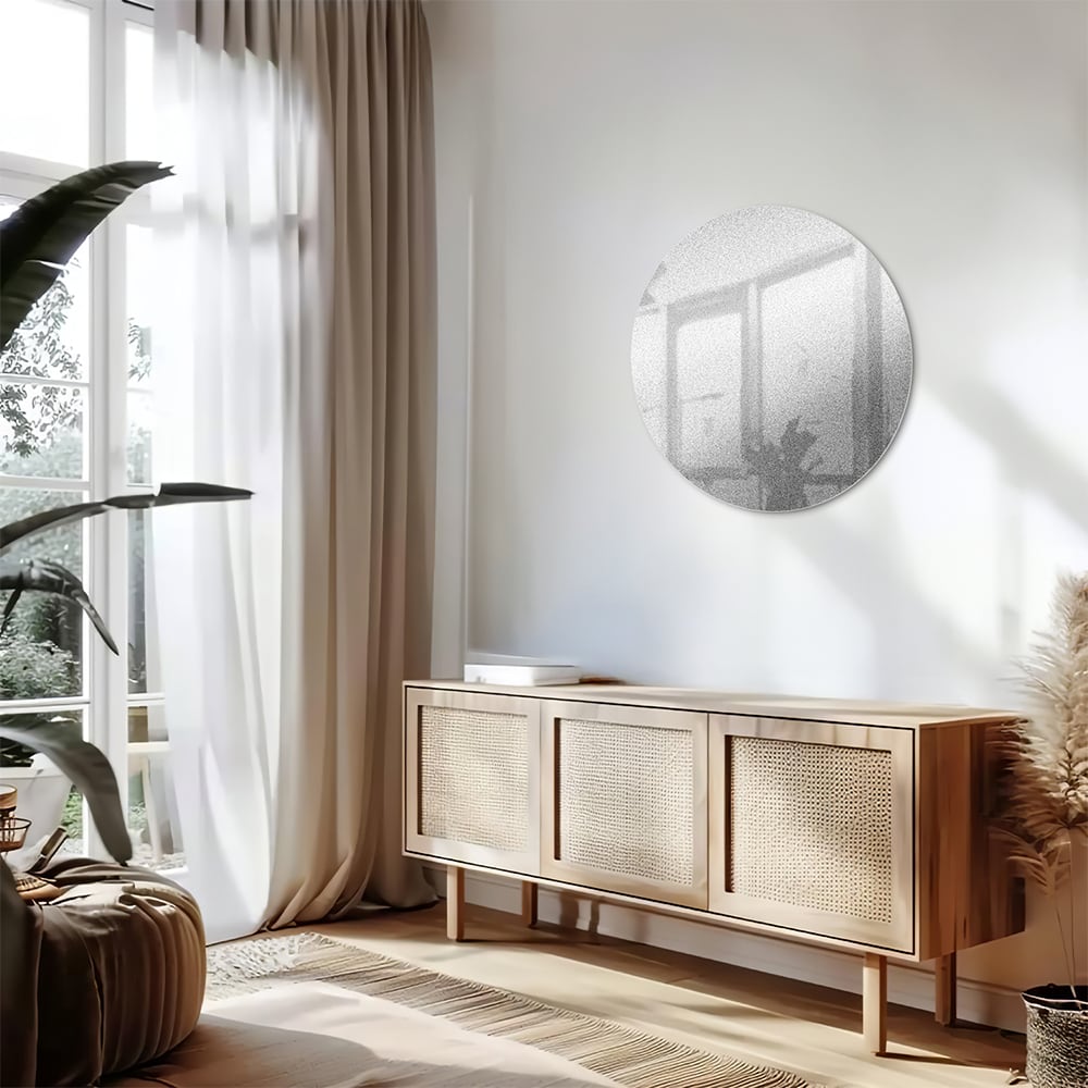 Minimalistisches Glasbild mit Reflexionen