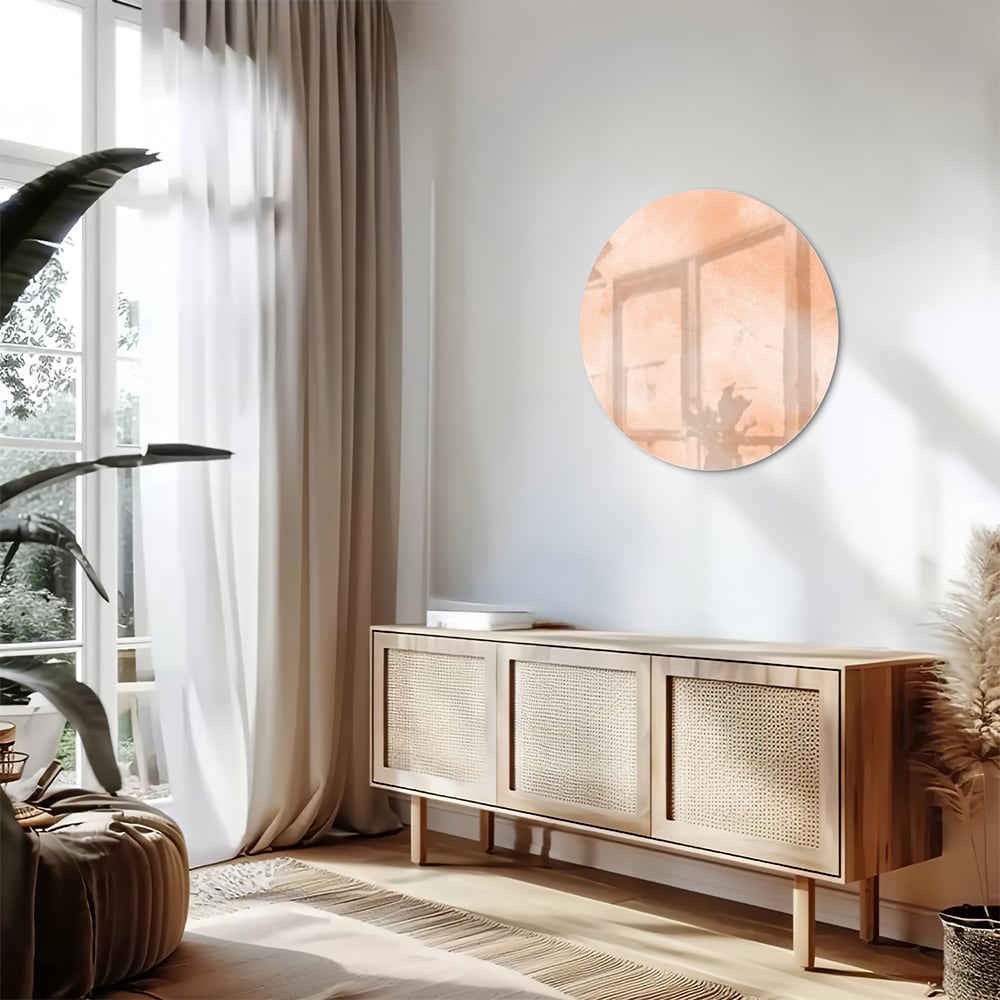 Glasbild in warmen Farbtönen für ein elegantes Interieur