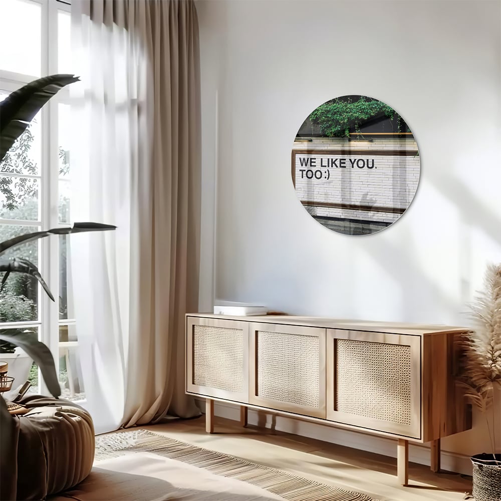 Glasbild 'We Like You Too' mit Pflanzen