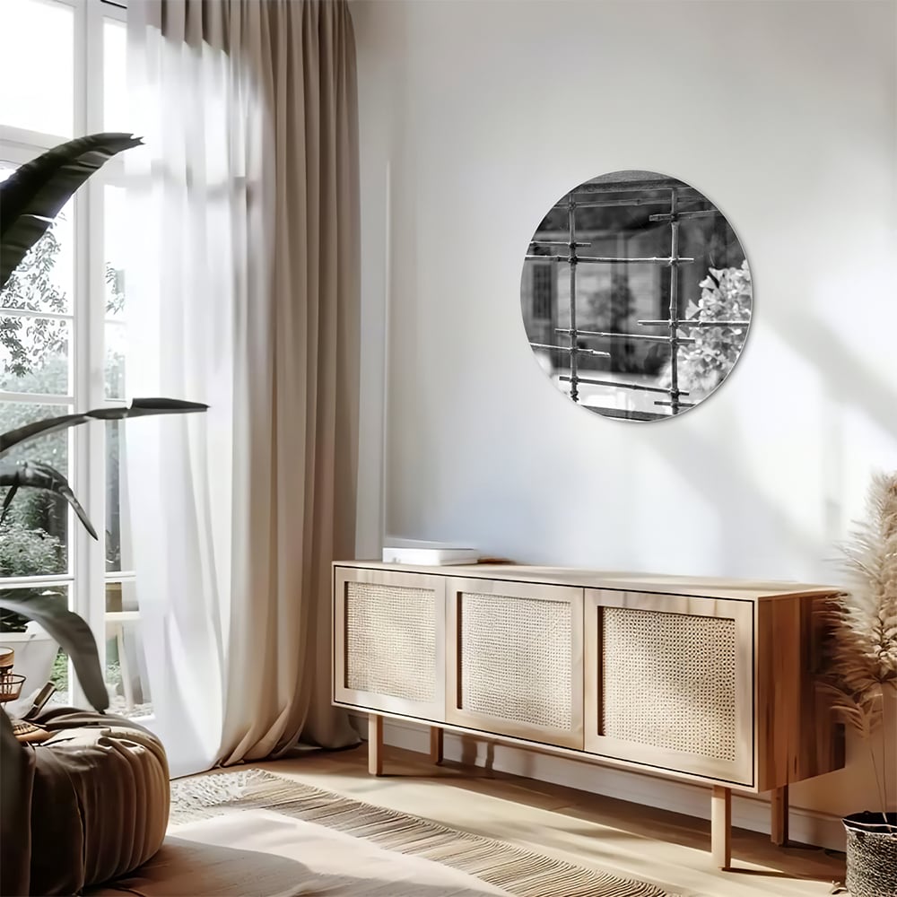 Modernes Glasbild mit Fensterblick