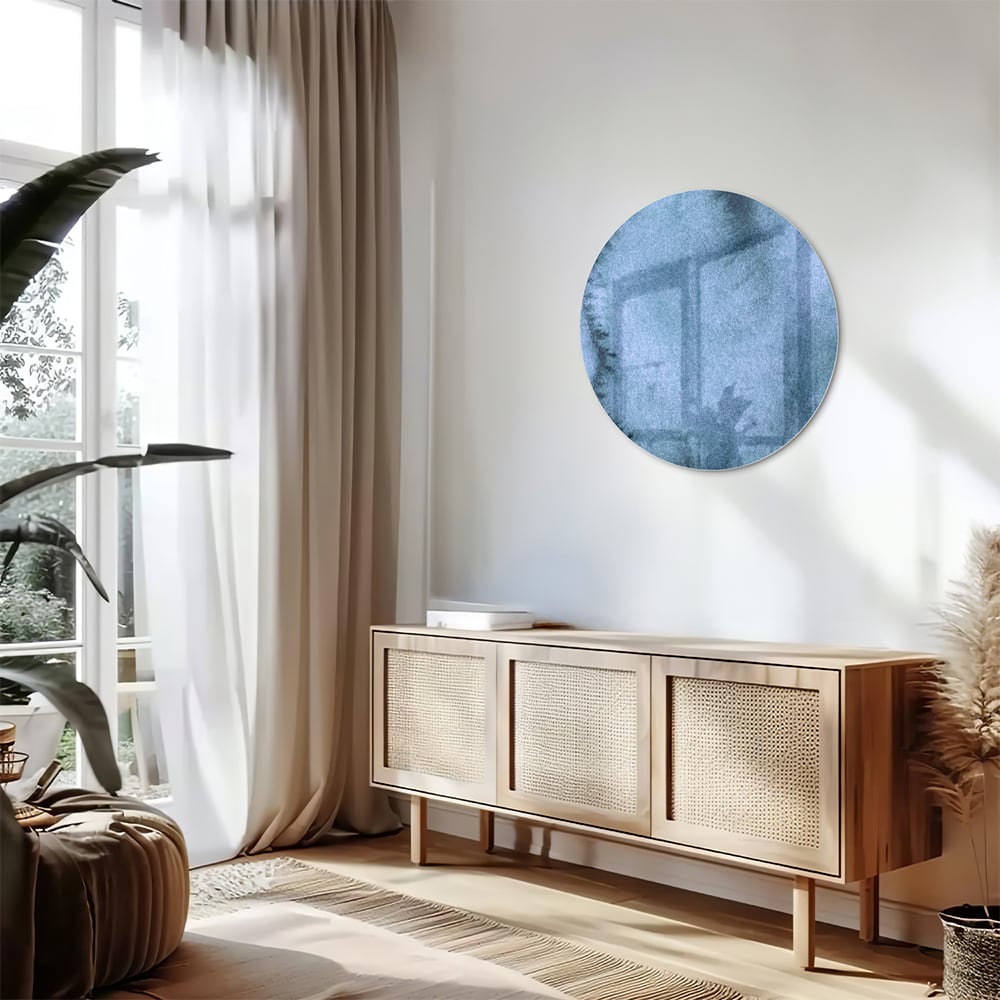 Modernes Glasbild in blauen Farbtönen