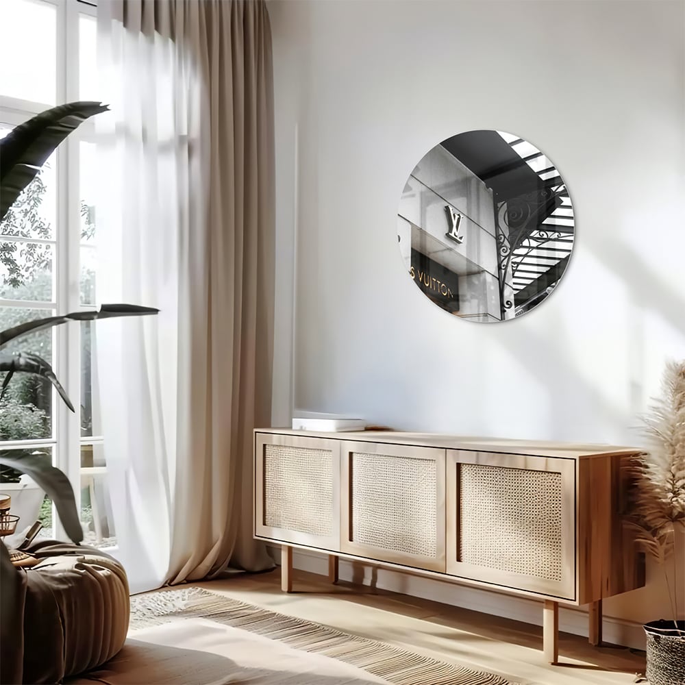 Elegantes Glasbild mit luxuriöser Mode