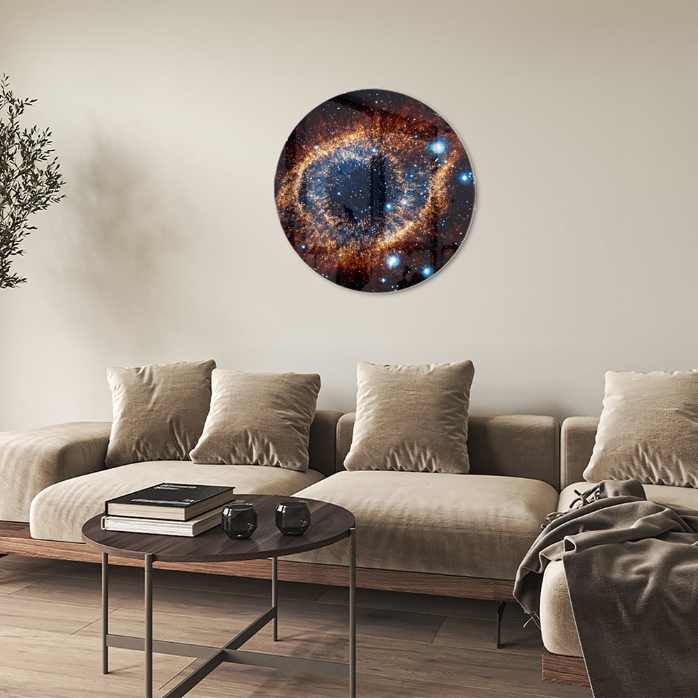 Kosmisches Glasbild mit Galaxie