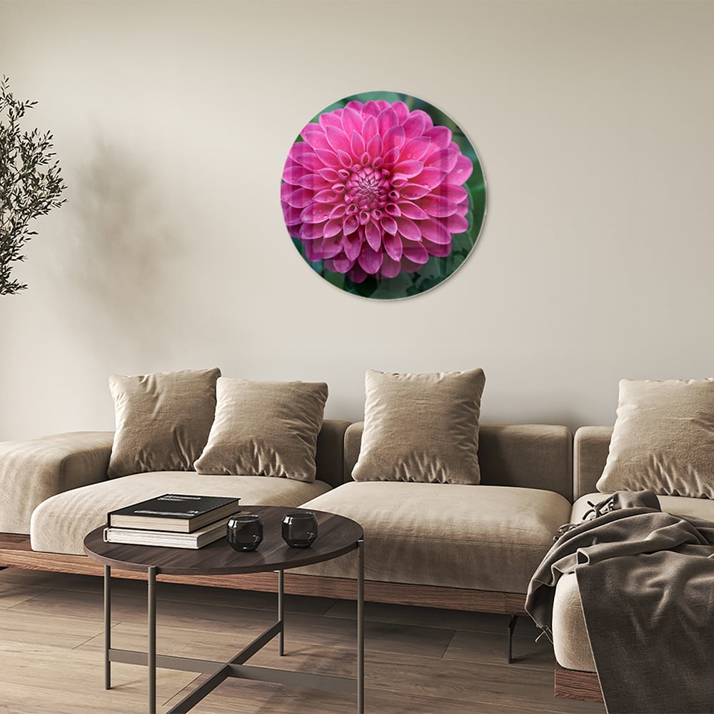 Wunderschönes Glasbild mit rosa Blume