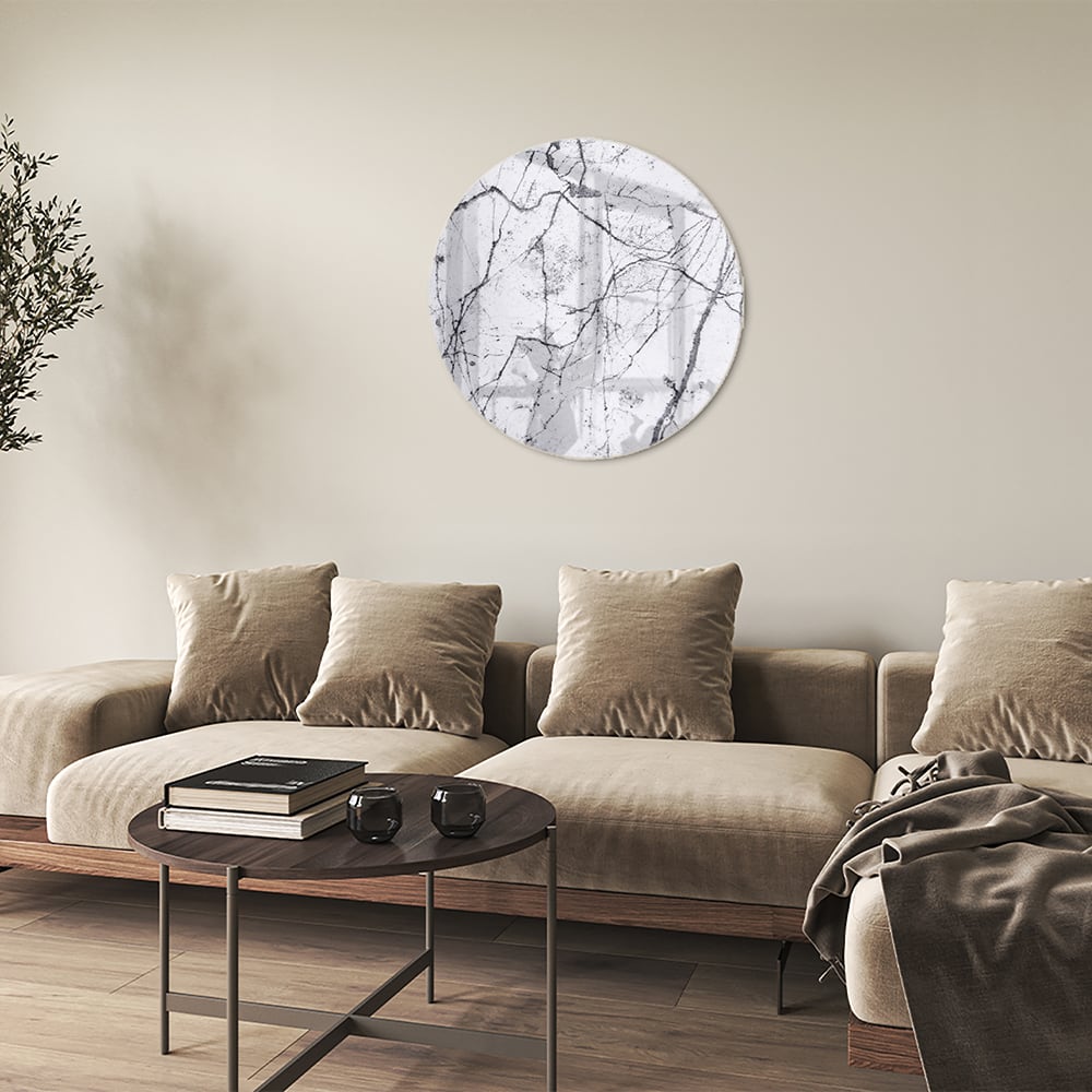 Glasbild mit abstrakter Aststruktur
