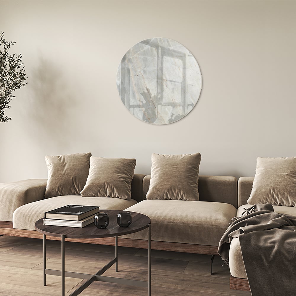 Glasbild mit abstrakter Marmoroptik