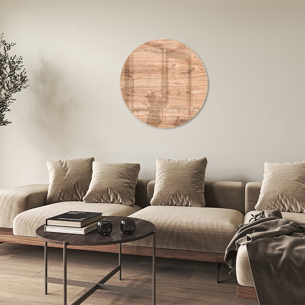Rustikales Glasbild mit Holzoptik
