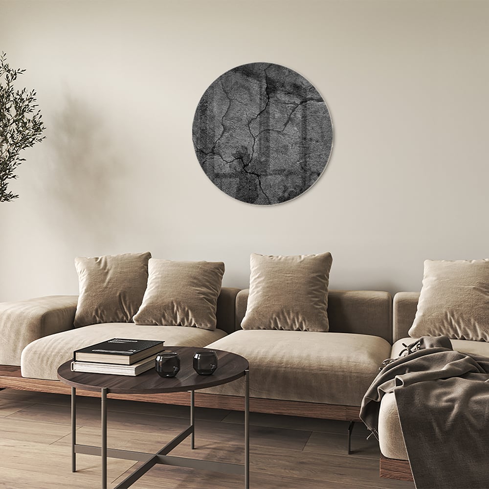 Modernes Glasbild mit abstrakter Struktur