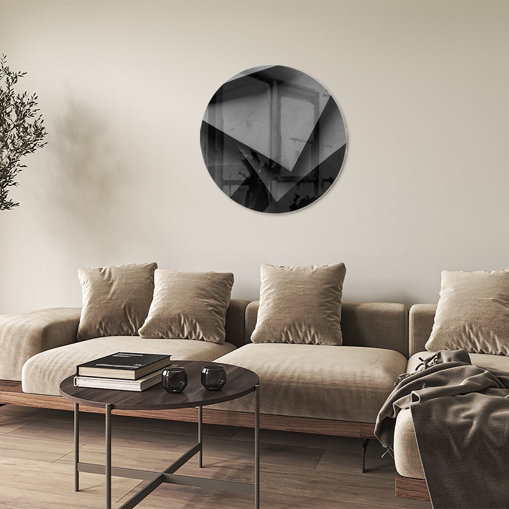 Modernes Glasbild mit geometrischem Motiv
