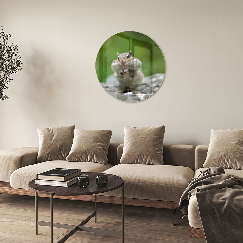 Niedliches Glasbild mit Eichhörnchen