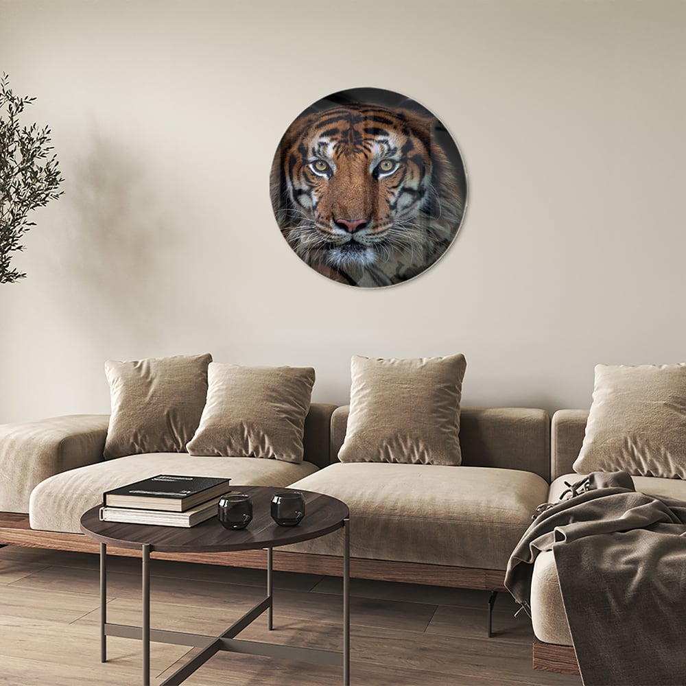 Kraftvoller Tiger – Glasbild für Ihr Interieur