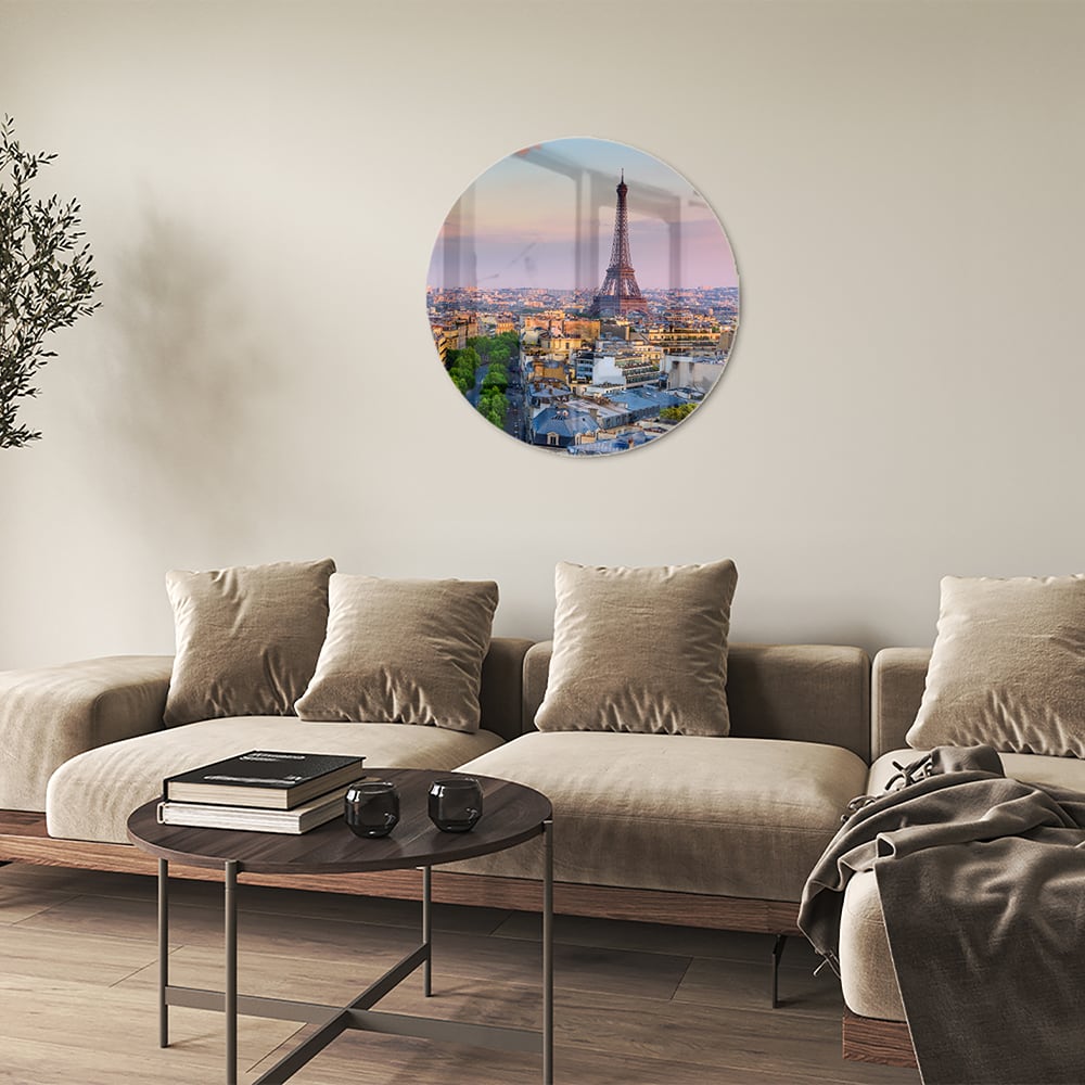 Glasbild mit dem Eiffelturm in Paris