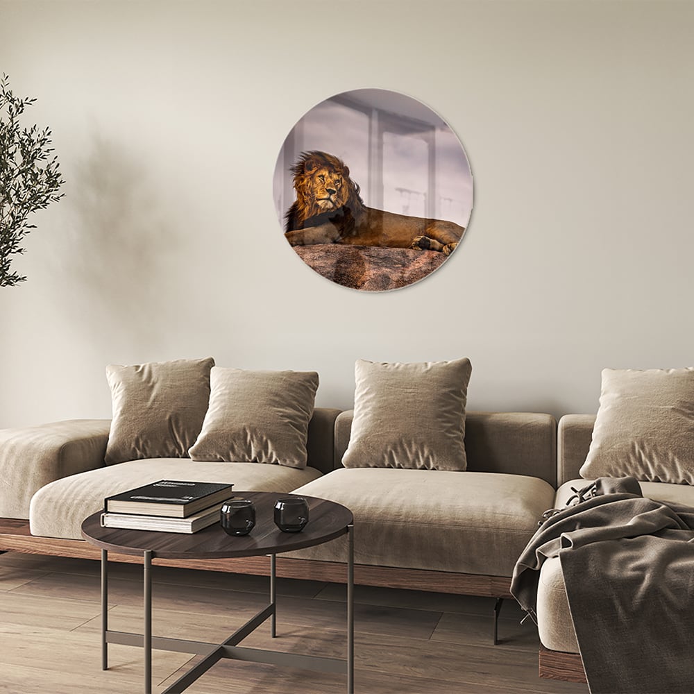 Glasbild – Majestätischer Löwe