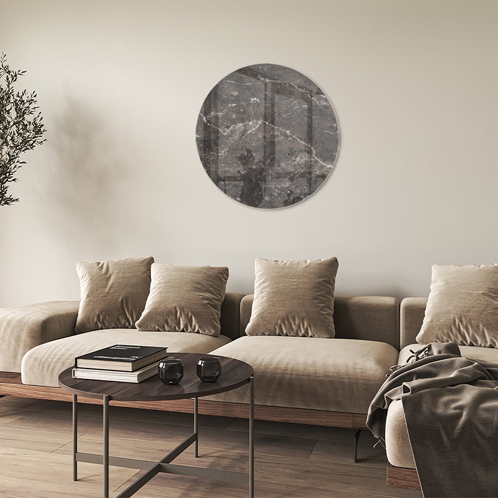 Elegantes Glasbild mit Marmordesign