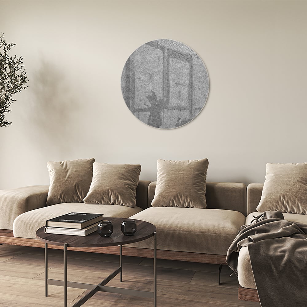 Minimalistisches Glasbild mit Schatten