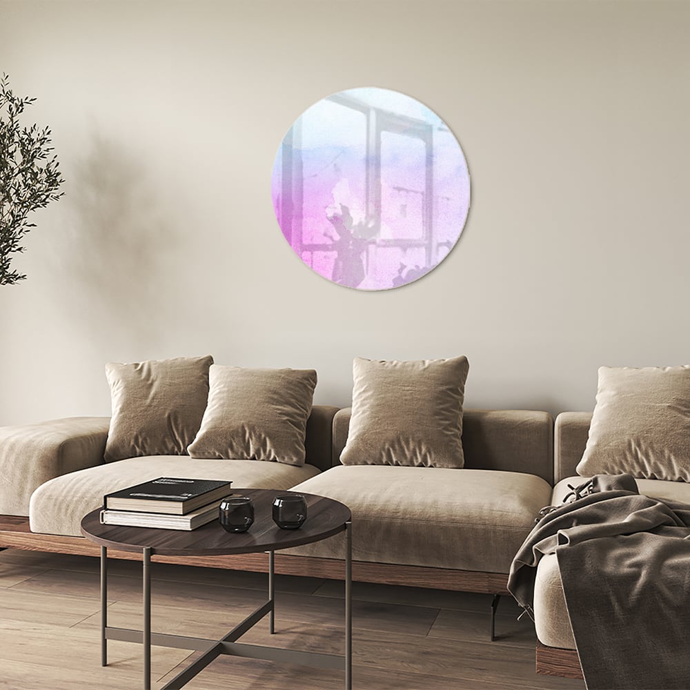Raffiniertes Glasbild mit violetten Farbtönen