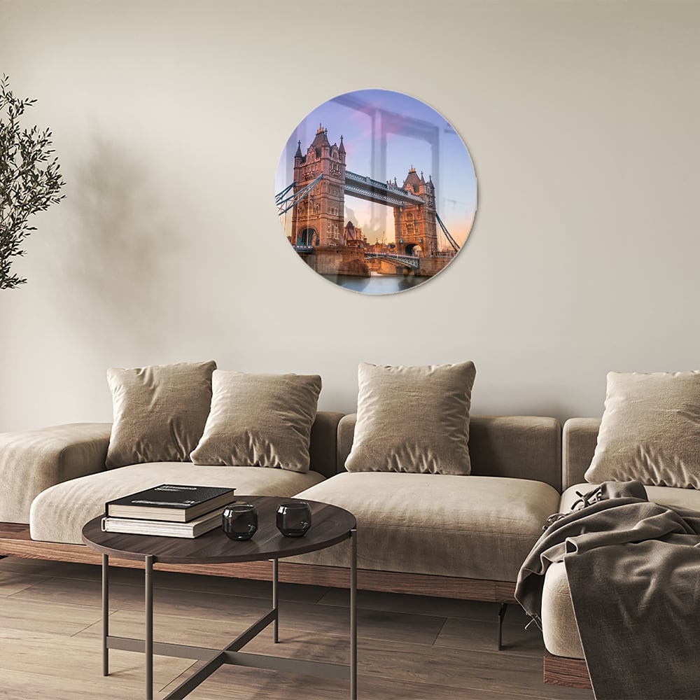 Glasbild mit der Tower Bridge in London