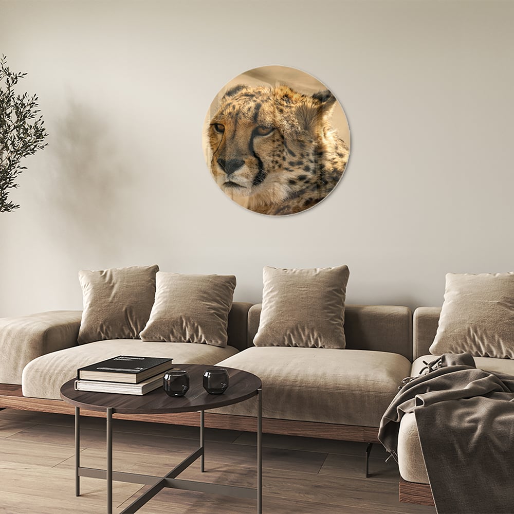 Elegantes Glasbild mit einem Leoparden