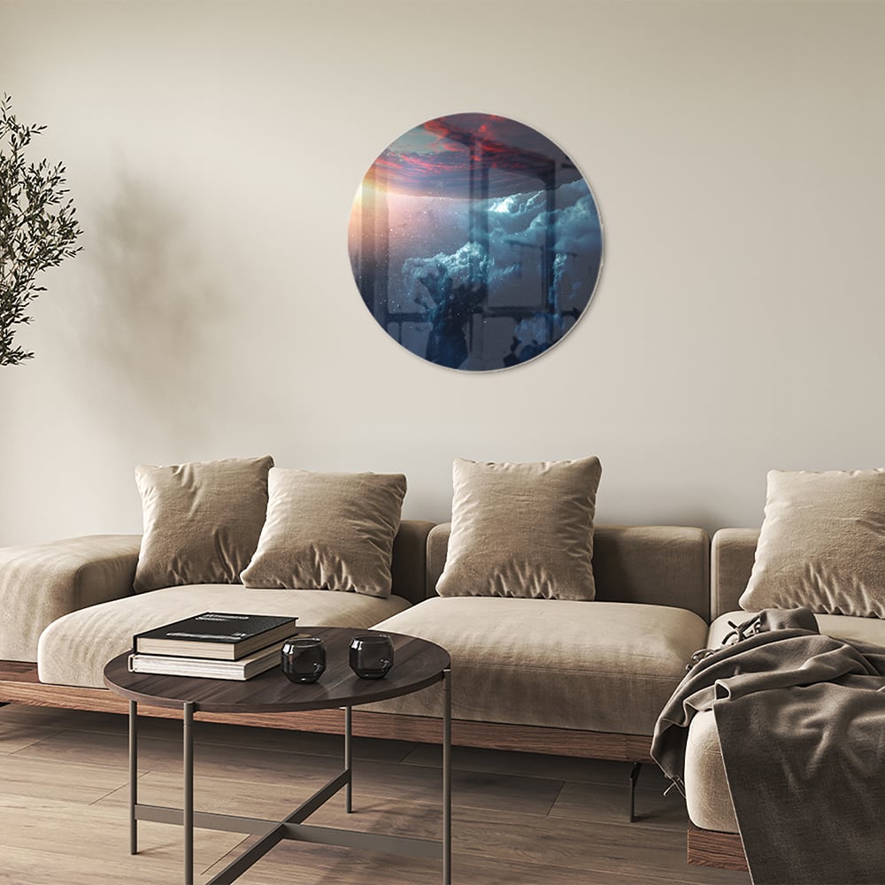 Glasbild mit kosmischem Ausblick